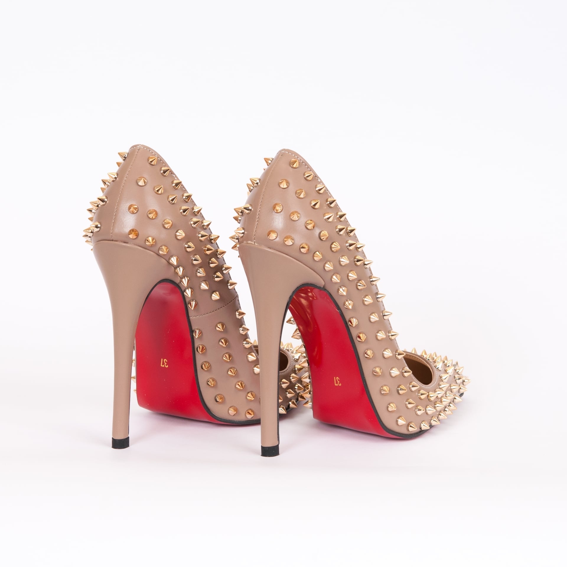 Дамски обувки шипове by ZD капучино с ток 12 см.
