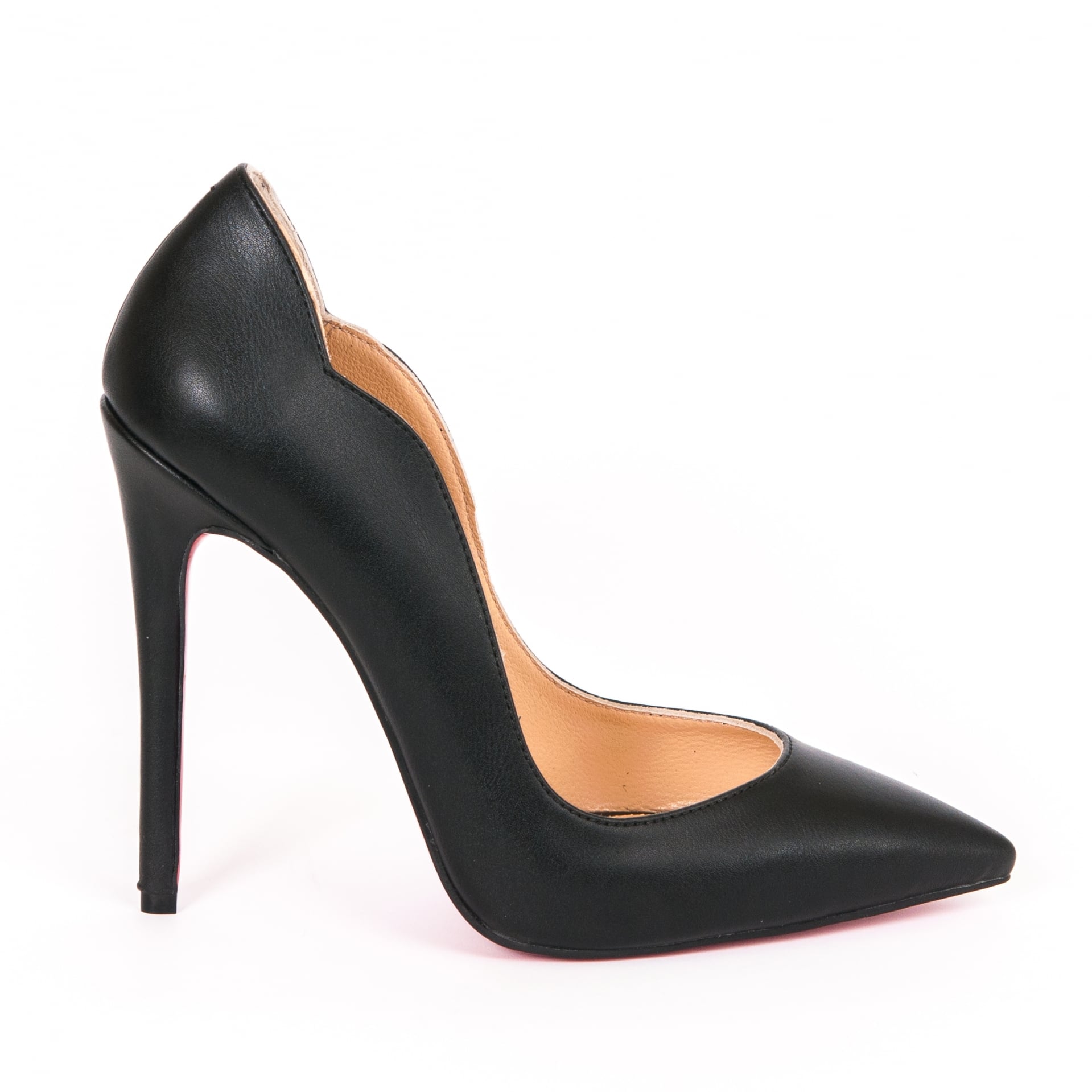 Дамски обувки LOVE черна кожа с ток 120мм.