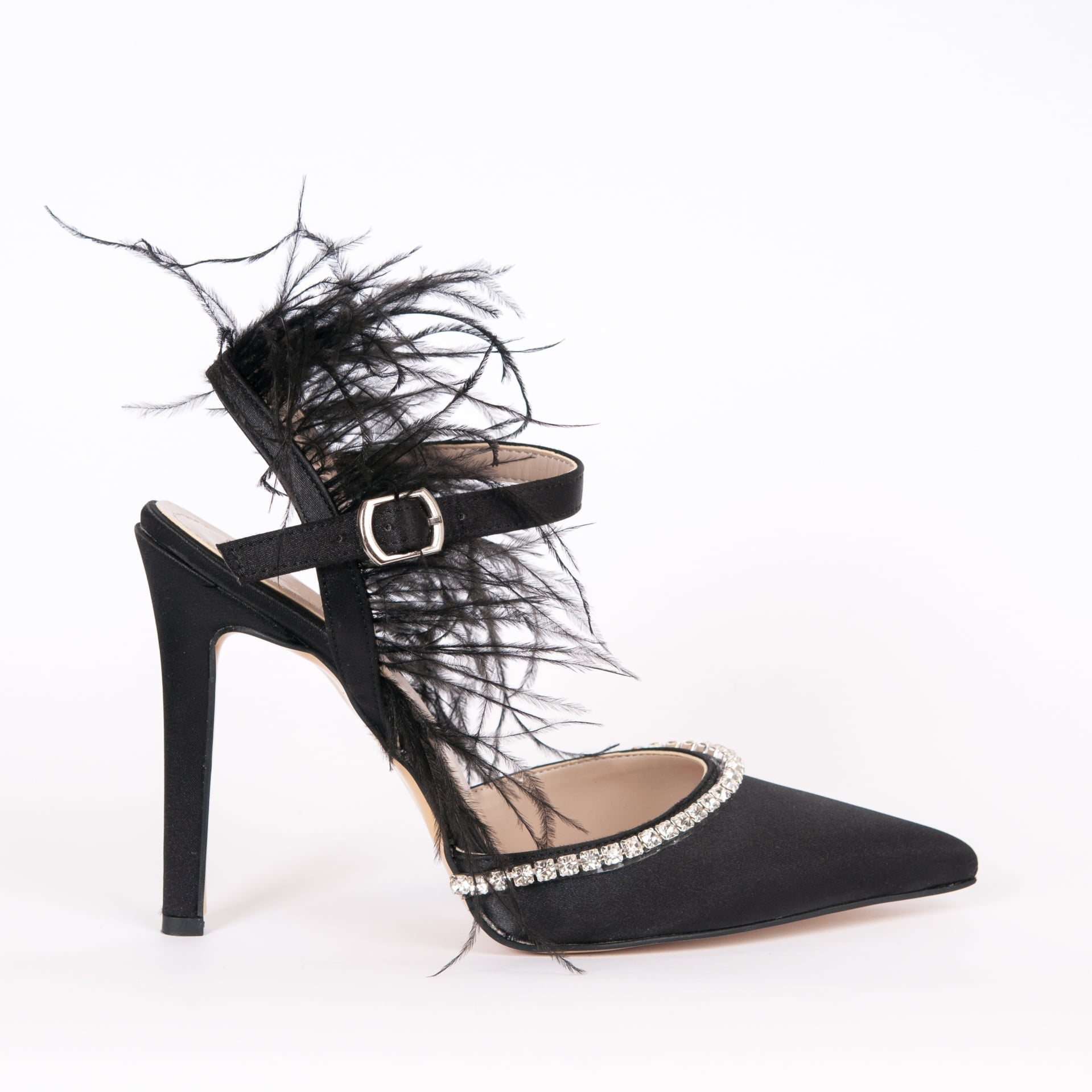 Дамски обувки ANGEL черен с ток 10 см.