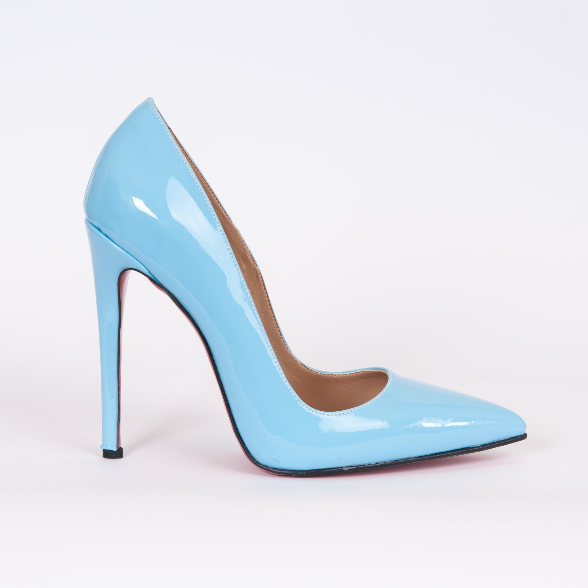 Дамски обувки LUSY син с ток 12 см.
