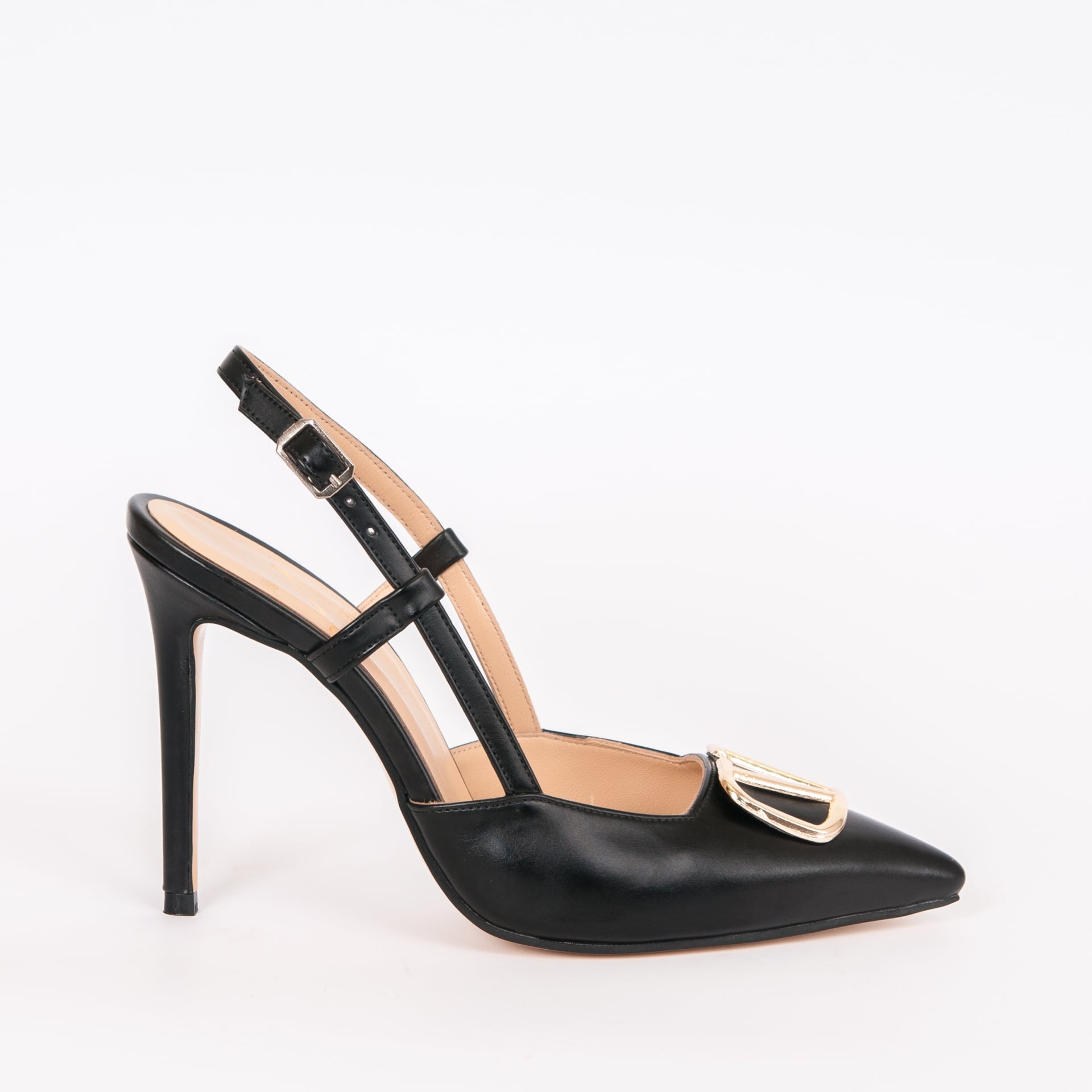 Дамски обувки V-LOGO BLACK мат кожа 105мм.