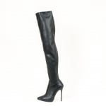 Дамски чизми BLADE черна кожа  с ток 12 см.
