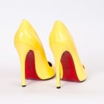 Дамски обувки LUSY жълто с ток 12 см.