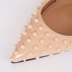 Дамски обувки шипове бежов лак с ток 12 см.