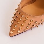 Дамски обувки ШИПОВЕ Nude кожа 120мм.