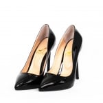 Дамски обувки BLADE черен  лак с ток 12 см.