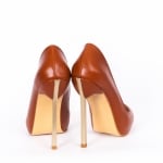 Дамски обувки BLADE камел кожа мат  с ток 12 см.