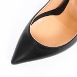 Дамски обувки BLADE черна кожа мат  с ток 12 см.