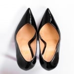 Дамски обувки VERONA черен лак с ток 12 см.