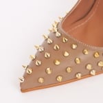 Дамски обувки шипове цвят норка с ток 12 см.