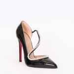 Дамски обувки Zafira черен лак с ток 12 см.
