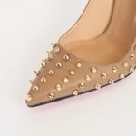 Дамски обувки шипове капучино с ток 10 см.