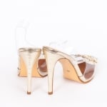 Дамски обувки PLEXI GOLD с ток 11 см.