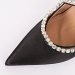 Дамски обувки Zafira черен сатен с ток 12см.